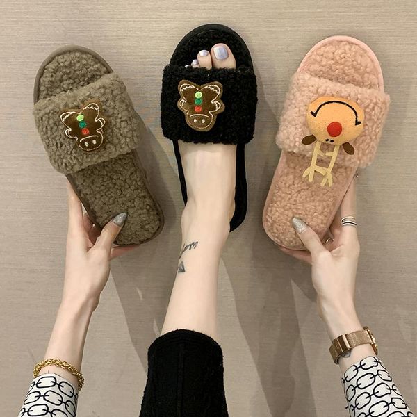slippers house platform room shoes flock slides fashion med lady fur flip flops massage luxury flat girl plush with rubber b, Black
slippers house platform room shoes flock slides fashion med lady fur flip flops massage luxury flat girl plush with rubber b, Black