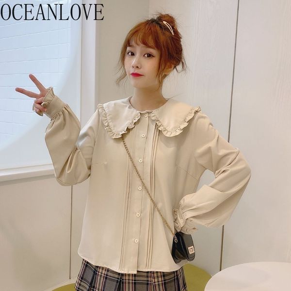 shirts japan style kawaii solid peter pan collar single breasted blusas mujer spring loose blouse women 19650 210415, White
shirts japan style kawaii solid peter pan collar single breasted blusas mujer spring loose blouse women 19650 210415, White