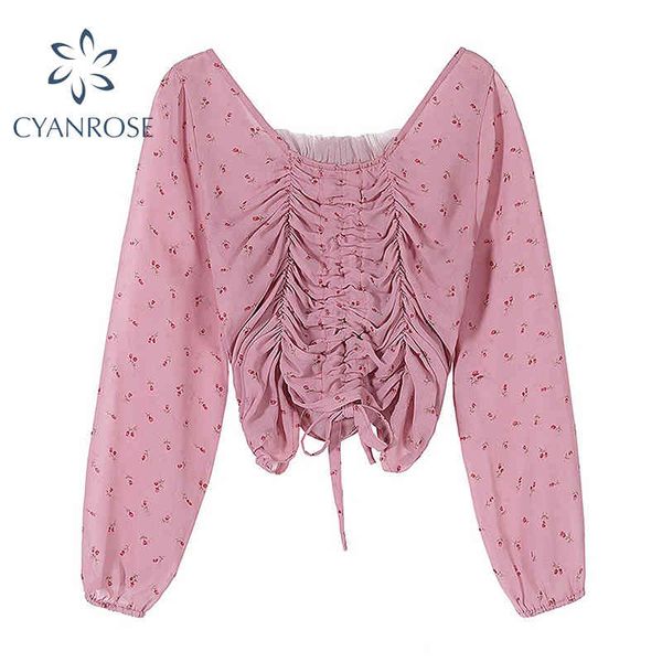 draped design sweet pink blouse women square collar korean elegant drawstring lace up shirts female long sleeve slim summer 210417, White
draped design sweet pink blouse women square collar korean elegant drawstring lace up shirts female long sleeve slim summer 210417, White