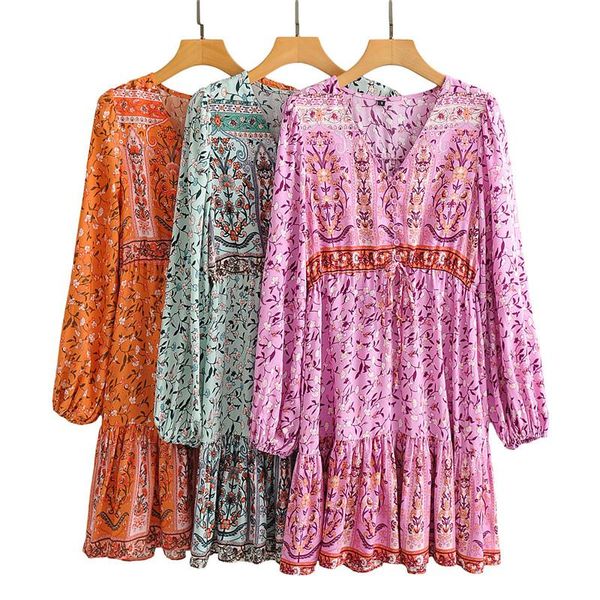 spring autumn women dress for ladies long sleeve floral print v-neck vintage button casual holiday party sundress dresses, Black;gray
spring autumn women dress for ladies long sleeve floral print v-neck vintage button casual holiday party sundress dresses, Black;gray