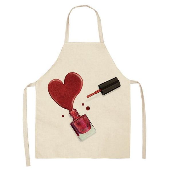 aprons women nail polish lipstick pattern cotton linen for kitchen 53*65cm home cooking baking cleaning accessories
aprons women nail polish lipstick pattern cotton linen for kitchen 53*65cm home cooking baking cleaning accessories