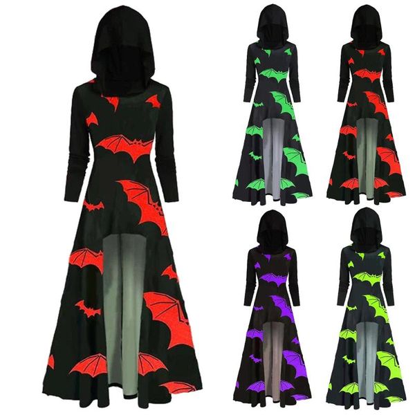 casual dresses women halloween long sleeve vintage bat print hooded dress gothic punk cloak high low sweatshirt vestidos, Black;gray
casual dresses women halloween long sleeve vintage bat print hooded dress gothic punk cloak high low sweatshirt vestidos, Black;gray