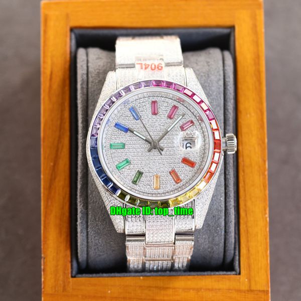 12 styles luxury watches rrf datejust rainbow iced out full diamond eta2824 automatic mens watch pavé diamonds red dial 904l steel bracelet, Slivery;brown
12 styles luxury watches rrf datejust rainbow iced out full diamond eta2824 automatic mens watch pavé diamonds red dial 904l steel bracelet, Slivery;brown