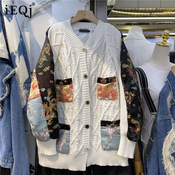 women's knits & tees ieqj 2021 autumn winter contrast color stitching knitted cardigan female loose long sleeve sweater women fashion 3, White
women's knits & tees ieqj 2021 autumn winter contrast color stitching knitted cardigan female loose long sleeve sweater women fashion 3, White