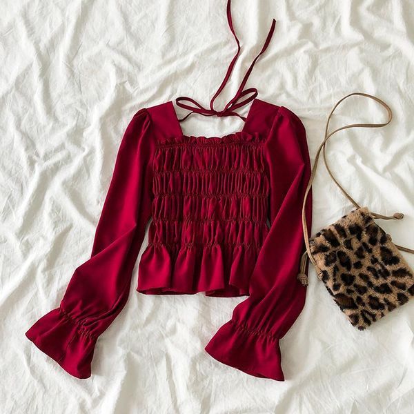 women's blouses & shirts long sleeve casual blouse women autumn square collar lace up vintage shirt female pullover black red white w6
women's blouses & shirts long sleeve casual blouse women autumn square collar lace up vintage shirt female pullover black red white w6