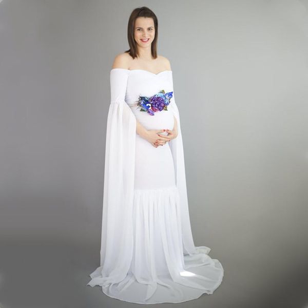 maternity dresses off shoulder chiffon gown pography lace split front maxi dress for poshoot baby shower pregnancy, White
maternity dresses off shoulder chiffon gown pography lace split front maxi dress for poshoot baby shower pregnancy, White