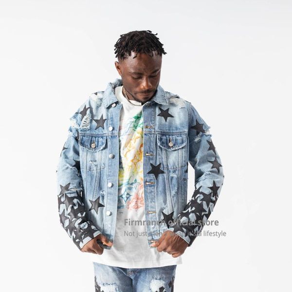 men's jackets firmranch high qualtiy black stars jacket blue denim coat street fashion chaqueta for men/women jean outerwear, Black;brown
men's jackets firmranch high qualtiy black stars jacket blue denim coat street fashion chaqueta for men/women jean outerwear, Black;brown