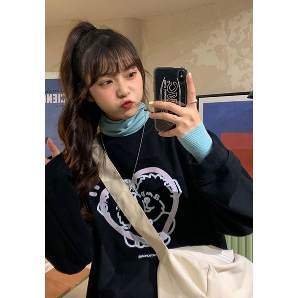 brand coats jenny apoc autumn 2021 xinhan single bear print round neck long sleeve t-shirt thin sweater gx2415, Black
brand coats jenny apoc autumn 2021 xinhan single bear print round neck long sleeve t-shirt thin sweater gx2415, Black