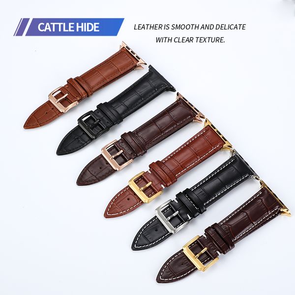 suitable for apple watch iwatch1-6 generation leather sports strap stainless steel black dark brown tan, Black;brown
suitable for apple watch iwatch1-6 generation leather sports strap stainless steel black dark brown tan, Black;brown