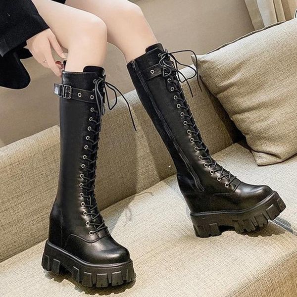 boots 2021 women buckle chunky platform knee-high autumn lace up height increase woman high heels motorcycle long botas, Black
boots 2021 women buckle chunky platform knee-high autumn lace up height increase woman high heels motorcycle long botas, Black