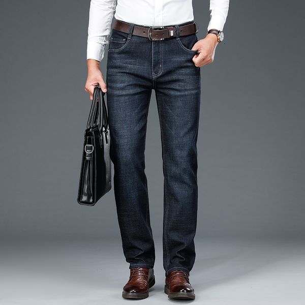 men's autumn new business jeans men classic style dark blue cotton stretch denim pants male straight brand trousers
men's autumn new business jeans men classic style dark blue cotton stretch denim pants male straight brand trousers