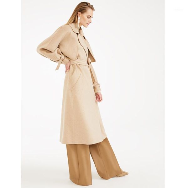 women's wool & blends overcoat 2021 autumn winter blend coat women slim with belt outwear female windbreaker two wear removable cardiga, Black
women's wool & blends overcoat 2021 autumn winter blend coat women slim with belt outwear female windbreaker two wear removable cardiga, Black