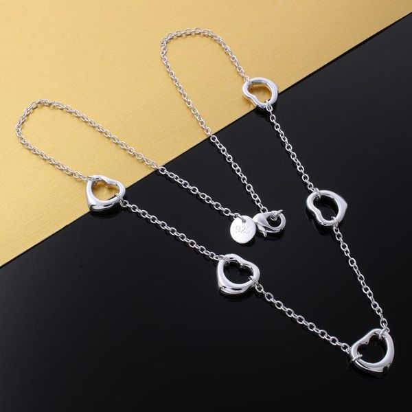 chains classic romantic five heart chain 925 sterling silver necklaces for women lady party wedding jewelry fashion christmas gifts
chains classic romantic five heart chain 925 sterling silver necklaces for women lady party wedding jewelry fashion christmas gifts