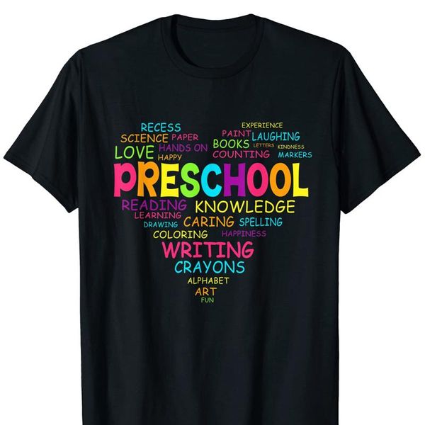 men's t-shirts 2021 cotton t-shirt summer sale heart preschool team teacher student back to school fun print casual oversized top, White;black
men's t-shirts 2021 cotton t-shirt summer sale heart preschool team teacher student back to school fun print casual oversized top, White;black