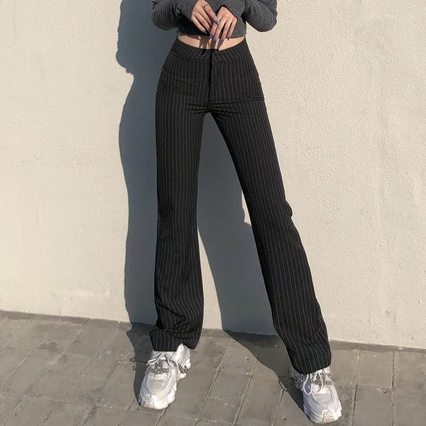 women's pants & capris female stylish striped suit adults office ladies wild casual high waist straight leg trousers for daily work str, Black;white
women's pants & capris female stylish striped suit adults office ladies wild casual high waist straight leg trousers for daily work str, Black;white