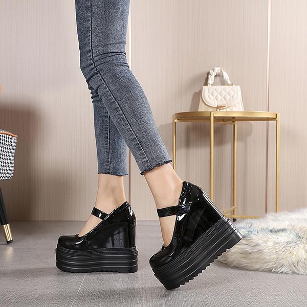 dress shoes gladiator women pumps patent leather fashion thick bottom casual summer punk platform woman, Black
dress shoes gladiator women pumps patent leather fashion thick bottom casual summer punk platform woman, Black