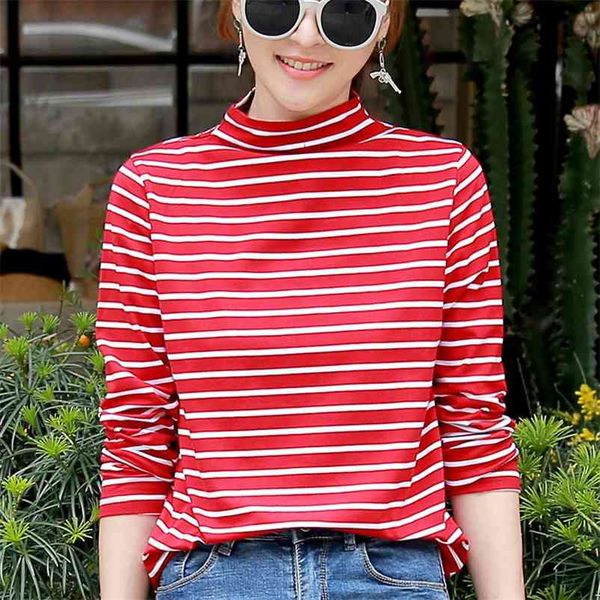 women's t-shirt long-sleeved autumn new cotton striped long-sleeved t-shirt women loose fashion bottoming shirt black 210330, White
women's t-shirt long-sleeved autumn new cotton striped long-sleeved t-shirt women loose fashion bottoming shirt black 210330, White