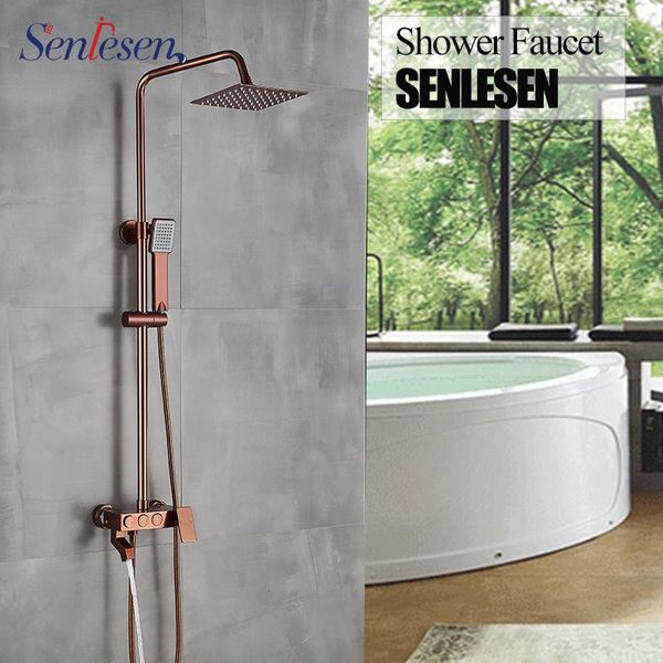 senlesen shower faucet rose gold wall mounted 8" rainfall head with single handle space aluminum mixer cold water bathroom sets
senlesen shower faucet rose gold wall mounted 8" rainfall head with single handle space aluminum mixer cold water bathroom sets