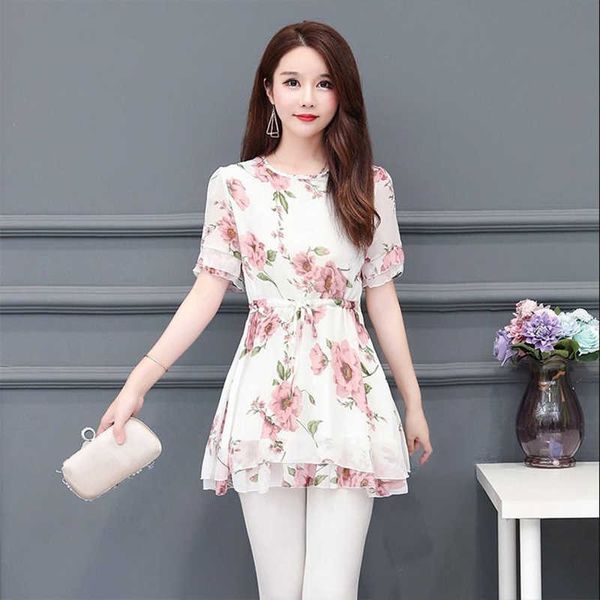 women spring summer style chiffon blouses shirts lady casual short sleeve o-neck collar print solid loose women's df3500 210609, White
women spring summer style chiffon blouses shirts lady casual short sleeve o-neck collar print solid loose women's df3500 210609, White