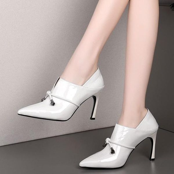 dress shoes women sandals genuine leather pointed toe fashion brand heels ladies, Black 
dress shoes women sandals genuine leather pointed toe fashion brand heels ladies, Black