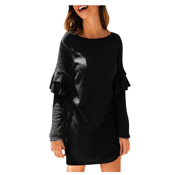 casual dresses for women 2021 autumn round neck long sleeve loose solid color fashion female short dress vestidos robe #40, Black;gray
casual dresses for women 2021 autumn round neck long sleeve loose solid color fashion female short dress vestidos robe #40, Black;gray