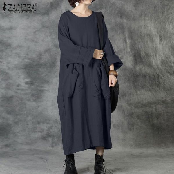 casual dresses plus size vintage pockets maxi dress women's autumn sundress zanzea long sleeve baggy vestidos female solid robe r53g, Black;gray
casual dresses plus size vintage pockets maxi dress women's autumn sundress zanzea long sleeve baggy vestidos female solid robe r53g, Black;gray