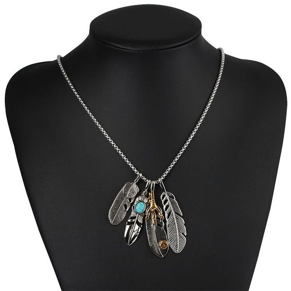 chains fashion necklace feather titanium steel necklaces hip-hop long tide restoring ancient ways male leaves talons sautoir pendant, Silver
chains fashion necklace feather titanium steel necklaces hip-hop long tide restoring ancient ways male leaves talons sautoir pendant, Silver