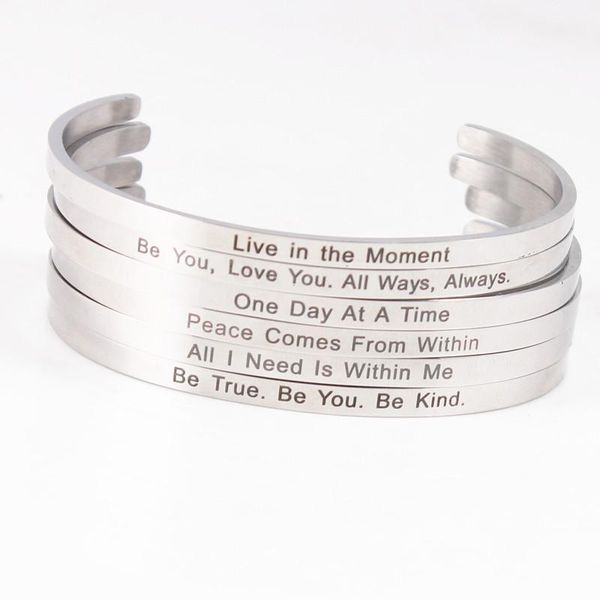 bangle 4mm stainless steel positive inspirational quote open cuff adjustable bracelets mantra bangles for women, Black
bangle 4mm stainless steel positive inspirational quote open cuff adjustable bracelets mantra bangles for women, Black