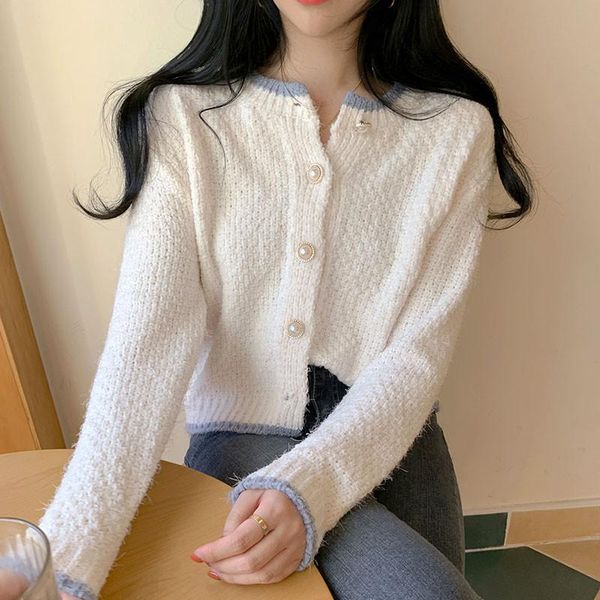 women's knits & tees women 2021 fashion korean style beading button chic elegant autumn winter sweaters knitted cardigan sweater, White
women's knits & tees women 2021 fashion korean style beading button chic elegant autumn winter sweaters knitted cardigan sweater, White