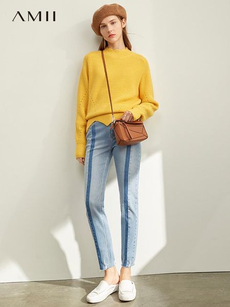 women's jeans amii minimalist fashion korean cropped pants fall 2021 contrast color splicing old casual, Blue
women's jeans amii minimalist fashion korean cropped pants fall 2021 contrast color splicing old casual, Blue