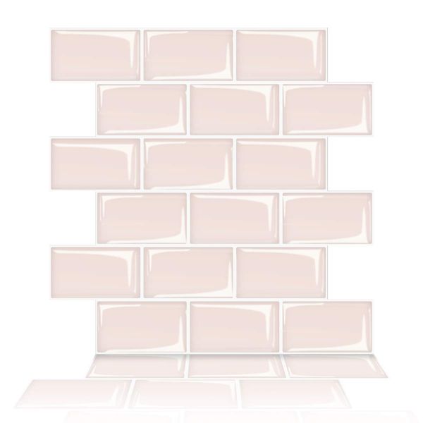

Art3d 30x30cm Pink 3D Wall Stickers Self-adhesive Peel and Stick Backsplash Tile for Kitchen Bathroom , Wallpapers(10 Tiles, Thicker Version)