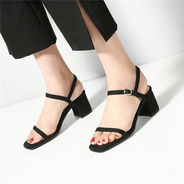 summer women sandals concise flock ankle strap round high heels lady office shoes date party 34-43, Black
summer women sandals concise flock ankle strap round high heels lady office shoes date party 34-43, Black