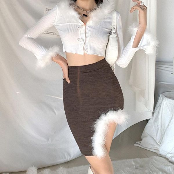skirts autumn high waist bodycon mini skirt women asymmetric cutout split furry plush patchwork package hip party clubwear, Black
skirts autumn high waist bodycon mini skirt women asymmetric cutout split furry plush patchwork package hip party clubwear, Black