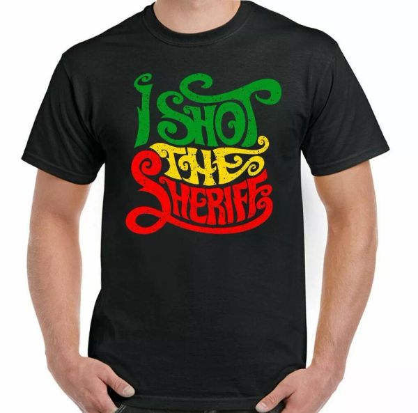 Bob Marley T-Shirt, Man the shot the sheriff Reggae Music and the Wailers cjamaica, White;black
Bob Marley T-Shirt, Man the shot the sheriff Reggae Music and the Wailers cjamaica, White;black