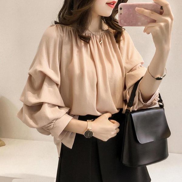 women's blouses & shirts 40# korean style blouse for women o neck puff sleeve pleated long summer pullover elegant shirt clothes, White
women's blouses & shirts 40# korean style blouse for women o neck puff sleeve pleated long summer pullover elegant shirt clothes, White