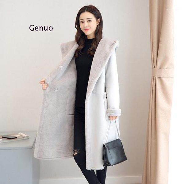 winter women fashion faux suede leather long sleeve solid hooded medium coat ladies wool thick high end jackets 2021 women's &, Black
winter women fashion faux suede leather long sleeve solid hooded medium coat ladies wool thick high end jackets 2021 women's &, Black