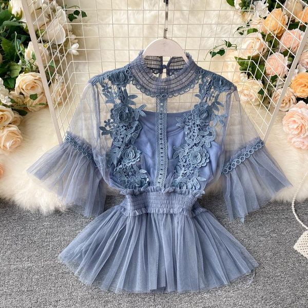 summer sweet t shirt for women fashion lace half clothing temperament stand-up collar mesh blouse woman tshirts women's t-shirt, White
summer sweet t shirt for women fashion lace half clothing temperament stand-up collar mesh blouse woman tshirts women's t-shirt, White