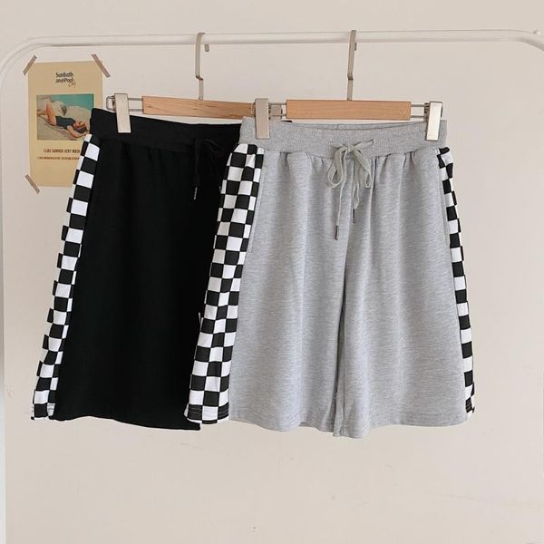 women's shorts 2021 summer casual side plaid women drawstring high waist loose for girls harajuku female gray black, White;black
women's shorts 2021 summer casual side plaid women drawstring high waist loose for girls harajuku female gray black, White;black