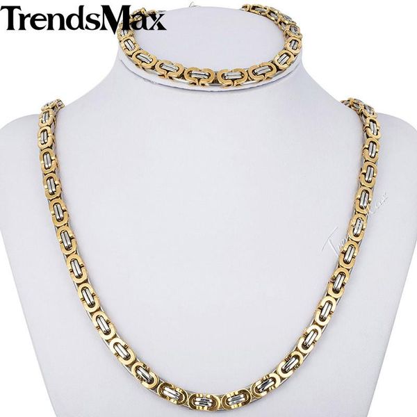 earrings & necklace trendsmax jewelry set 6mm mens chain flat byzantine gold color tone stainless steel bracelet wholesale gift 117, Silver
earrings & necklace trendsmax jewelry set 6mm mens chain flat byzantine gold color tone stainless steel bracelet wholesale gift 117, Silver