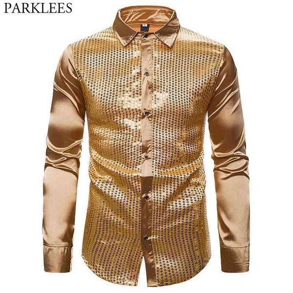 luxury gold sequin silk dress shirts men long sleeve button down disco dancer shirt for male chemise stage party prom costume 210522, White;black
luxury gold sequin silk dress shirts men long sleeve button down disco dancer shirt for male chemise stage party prom costume 210522, White;black