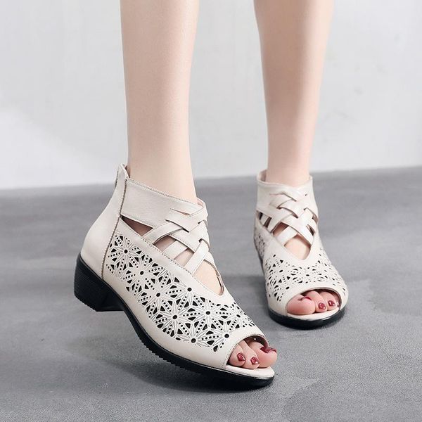 genuine leather women's shoes summer sandals soft bottom non-slip casual flats fashion wedge peep toe mother, Black
genuine leather women's shoes summer sandals soft bottom non-slip casual flats fashion wedge peep toe mother, Black