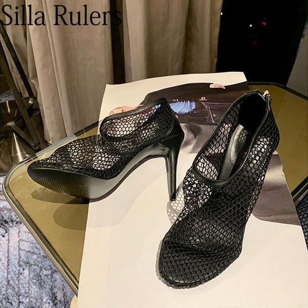 boots 2021 style round toe mesh summer ankle woman runway thin heels gladiator pumps party shoes back zip roma, Black
boots 2021 style round toe mesh summer ankle woman runway thin heels gladiator pumps party shoes back zip roma, Black