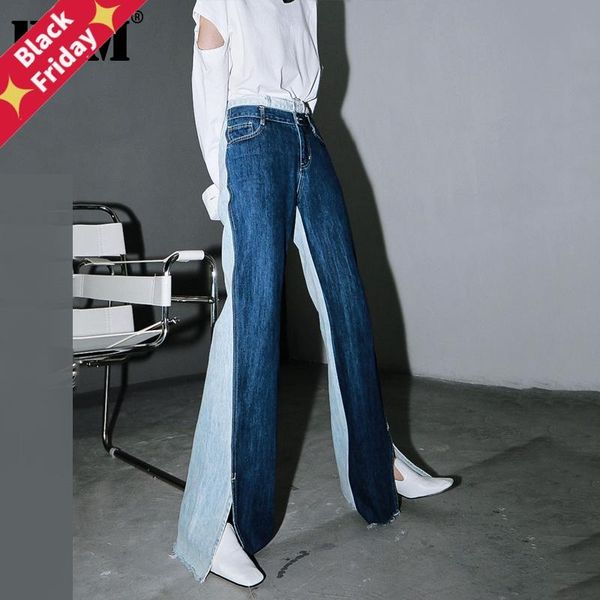 blue contrast color split joint long wide leg jeans high waist loose women trousers fashion spring autumn 2021 1t276 women's
blue contrast color split joint long wide leg jeans high waist loose women trousers fashion spring autumn 2021 1t276 women's
