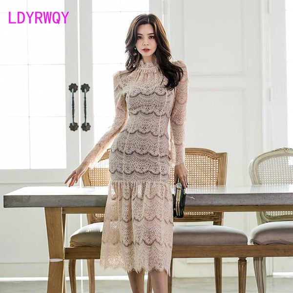 autumn and winter women's lace mid-length split bag hip dress knee-length regular sheath office lady 210603, Black;gray
autumn and winter women's lace mid-length split bag hip dress knee-length regular sheath office lady 210603, Black;gray