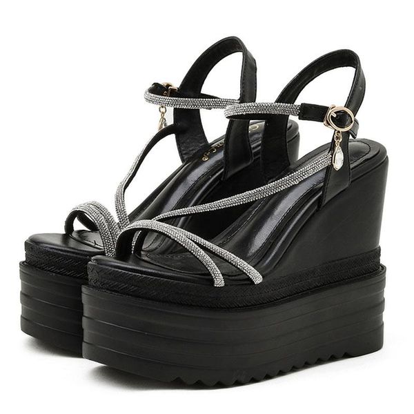 sandals platform wedges comfy women bling crystal party nightclub wear female footwear cool ankle strap, Black
sandals platform wedges comfy women bling crystal party nightclub wear female footwear cool ankle strap, Black