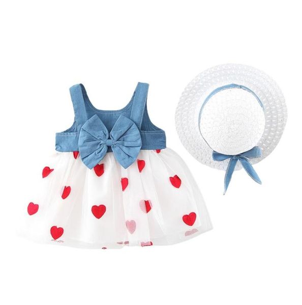 girl's dresses summer little girls dress heart embroidery bow decoration mesh splicing denim sleeveless suspender princess straw hat, Red;yellow
girl's dresses summer little girls dress heart embroidery bow decoration mesh splicing denim sleeveless suspender princess straw hat, Red;yellow