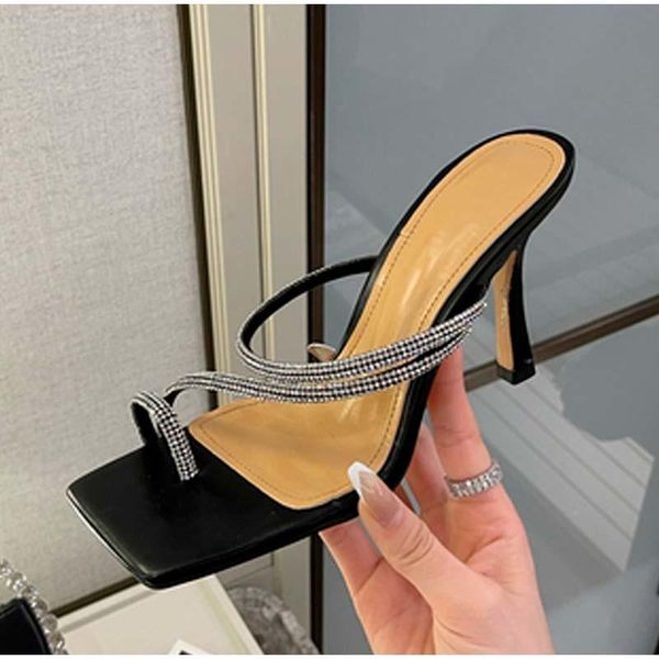 slippers women square clip toe thin high heels crystal pu leather ladies sandals flip flops slip on slides 2021 summer, Black
slippers women square clip toe thin high heels crystal pu leather ladies sandals flip flops slip on slides 2021 summer, Black