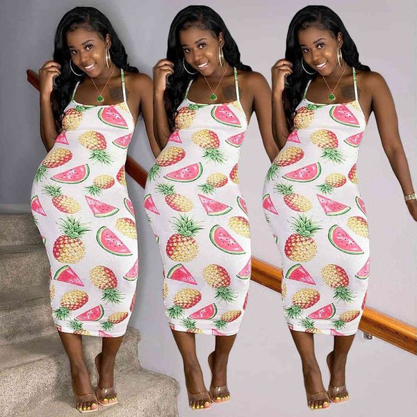 beach style women halter sleeveless backless ny bodycon mid-calf es with colorful fruit printed holiday party wear, White;black
beach style women halter sleeveless backless ny bodycon mid-calf es with colorful fruit printed holiday party wear, White;black