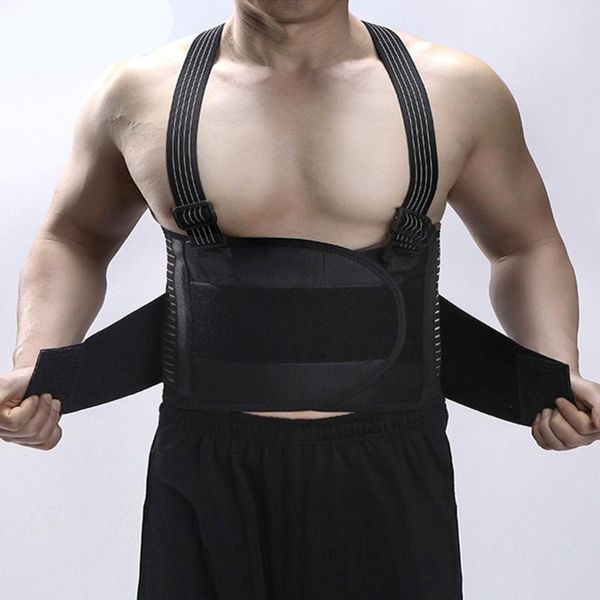 braces support belt elastic back waist protective belts strap for fitness mountaineering (black size s), Black;blue
braces support belt elastic back waist protective belts strap for fitness mountaineering (black size s), Black;blue