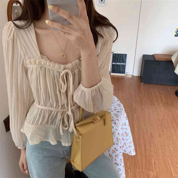 blouses vintage french style solid fashion female shirts drawstring sleeves summer simple sweet thin women blouses, White
blouses vintage french style solid fashion female shirts drawstring sleeves summer simple sweet thin women blouses, White